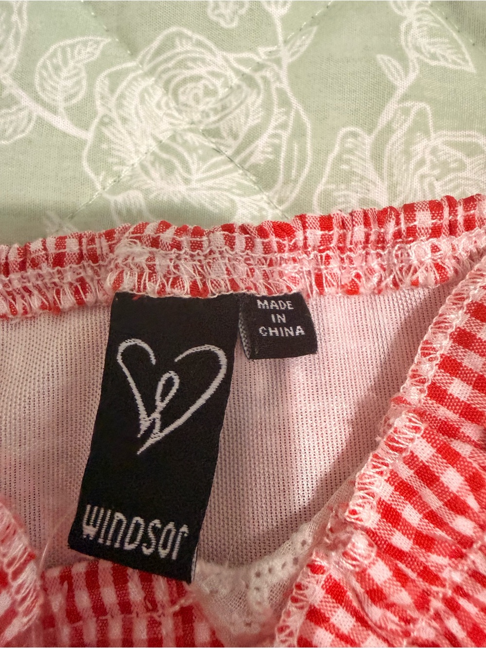 Windsor Cutest Picnic Gingham A-Line Eyelet Mini Dress in small - Picture 5 of 11